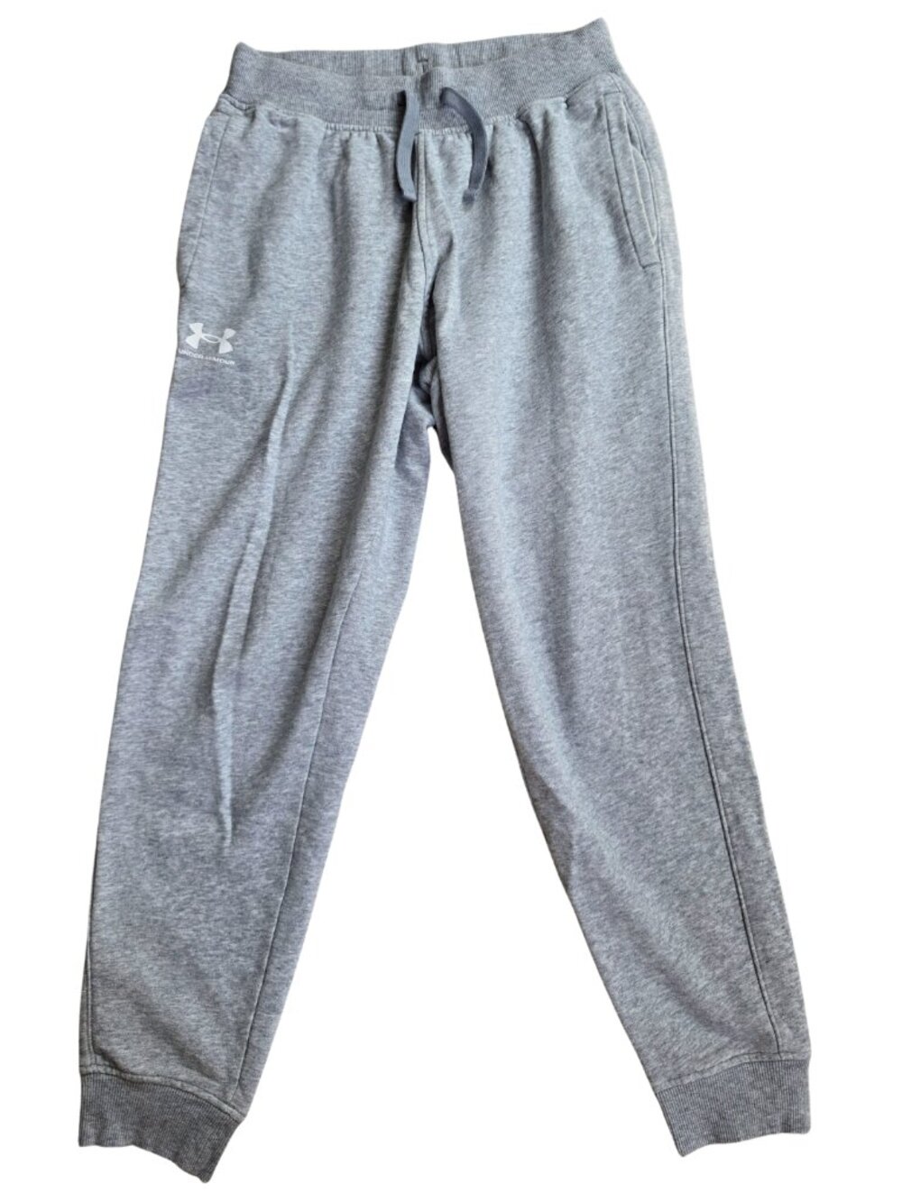 Under Armour Rival Fleece Grey Tapered Jogger Sweatpants Logo Medium